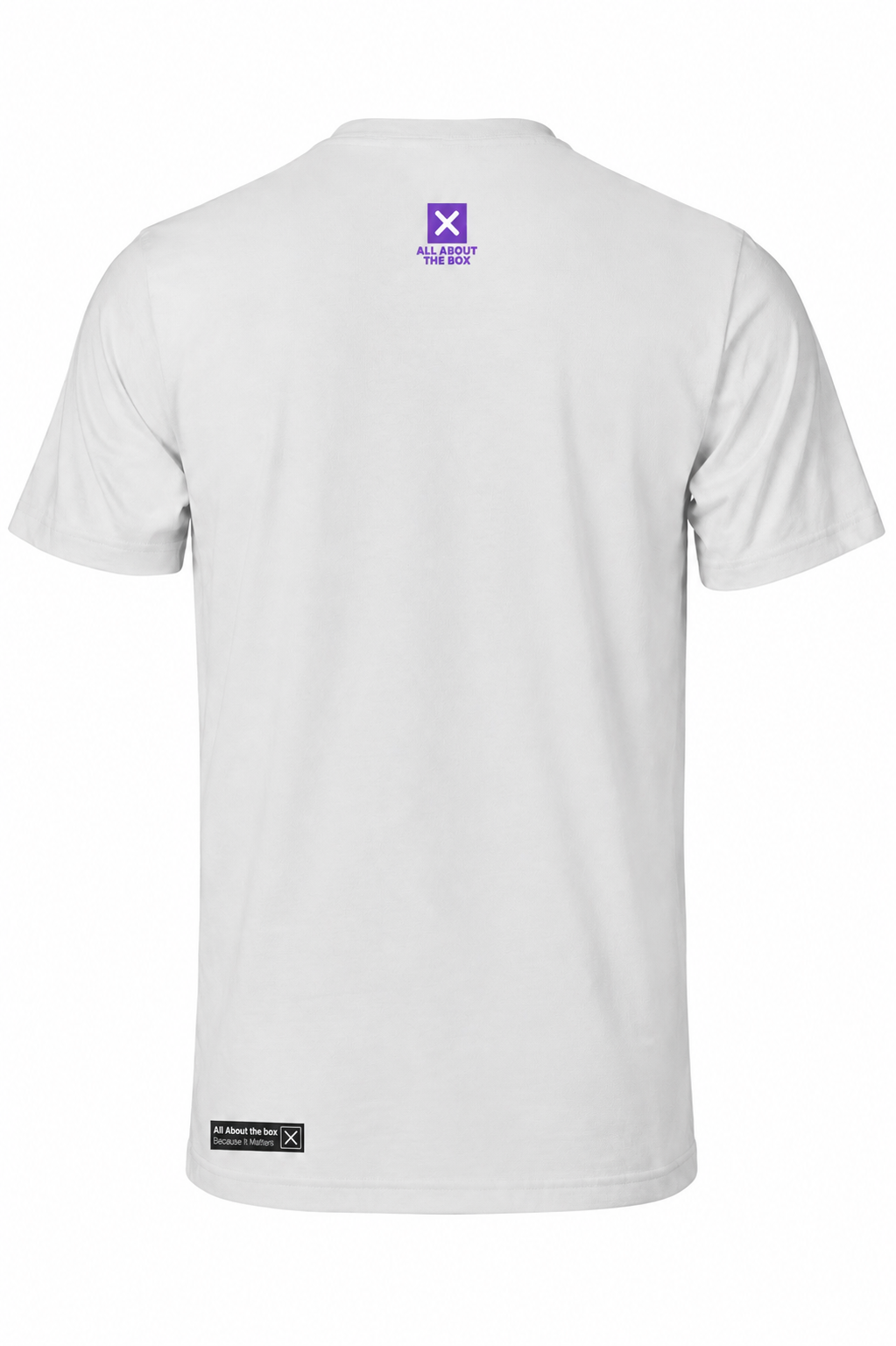AATBOX White Short Sleeve T Shirt with Purple Logo's