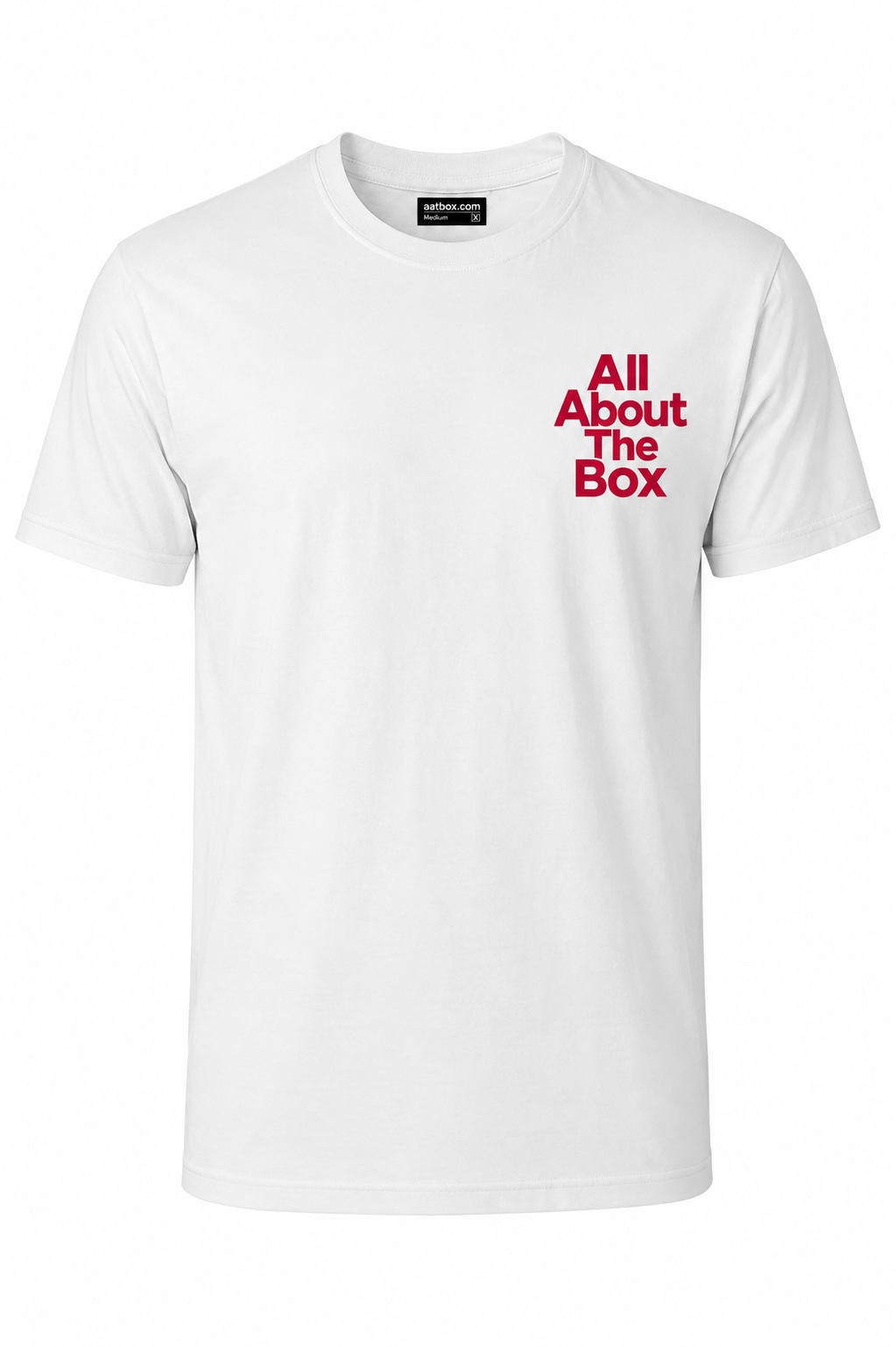AATBOX White Short Sleeve T Shirt with Red Logo's