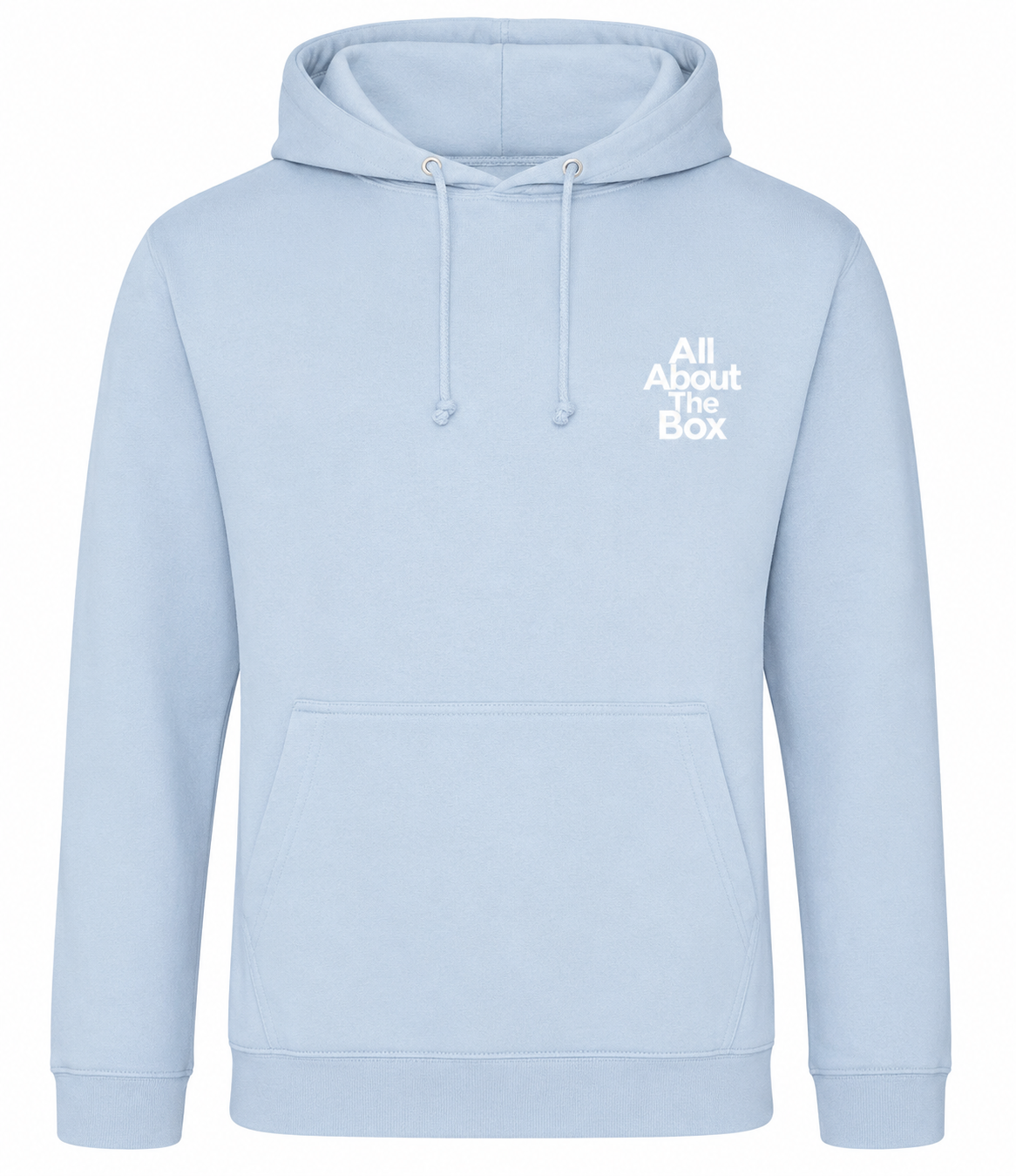 Light Blueaatbox College Hoodie with white logo's front and back