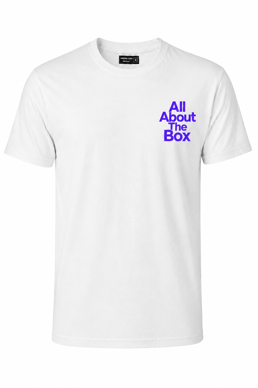 AATBOX White Short Sleeve T Shirt with Purple Logo's