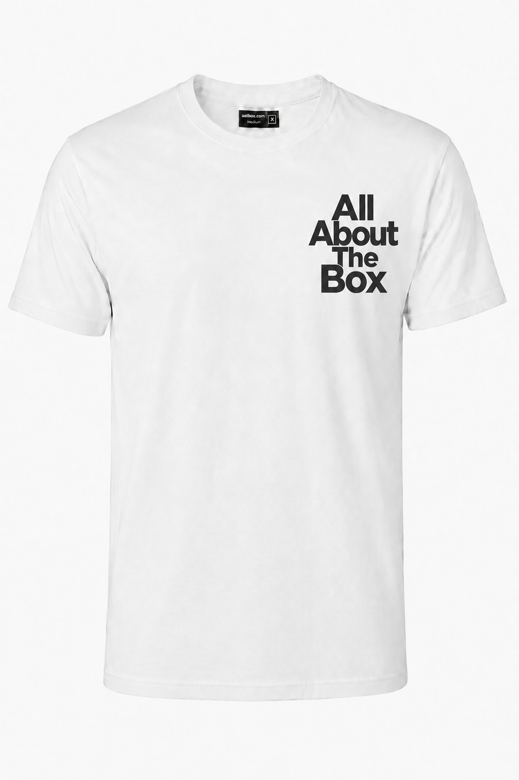 AATBOX White Short Sleeve T Shirt with Matt black Logo