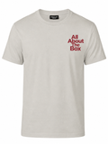 AATBOX Cement Short Sleeve T Shirt with Burgundy Chest Logo
