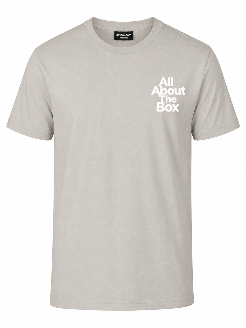 AATBOX Cement Short Sleeve T Shirt with White Chest Logo