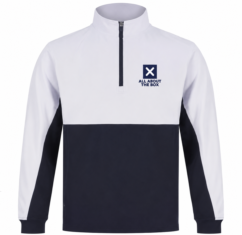 Tracksuit Top 1/4 zip Two tone White/Navy Blue