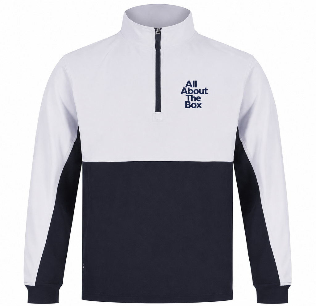 Tracksuit Top 1/4 zip Two tone White/Navy Blue