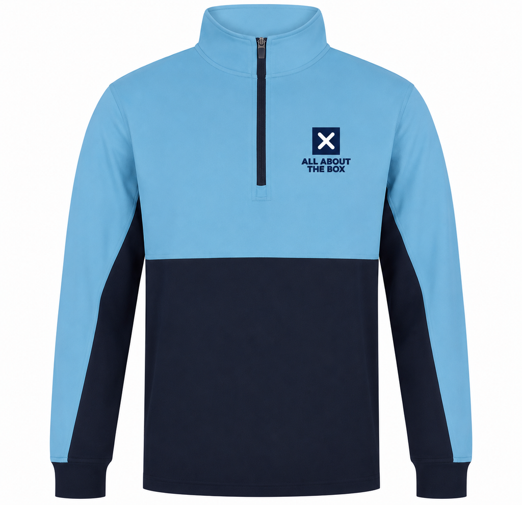 Tracksuit Top 1/4 zip Two tone Blue/Navy Blue