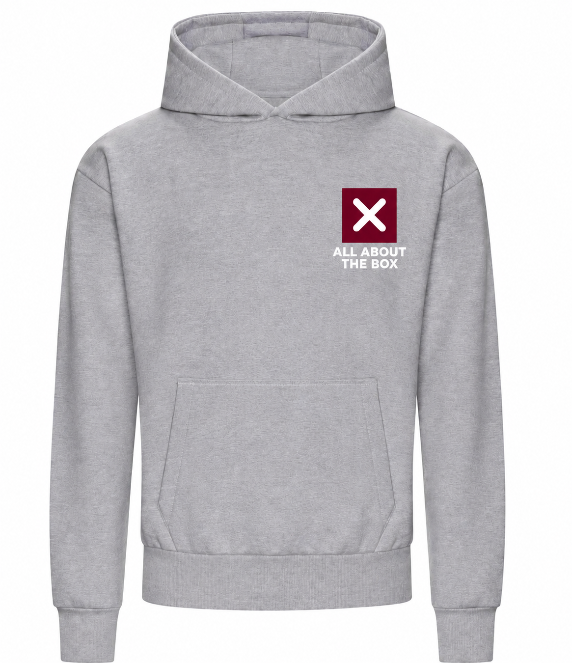 Heather Grey Heavyweight Hoodie Front Logo