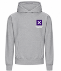Heather Grey Heavyweight Hoodie Front Logo