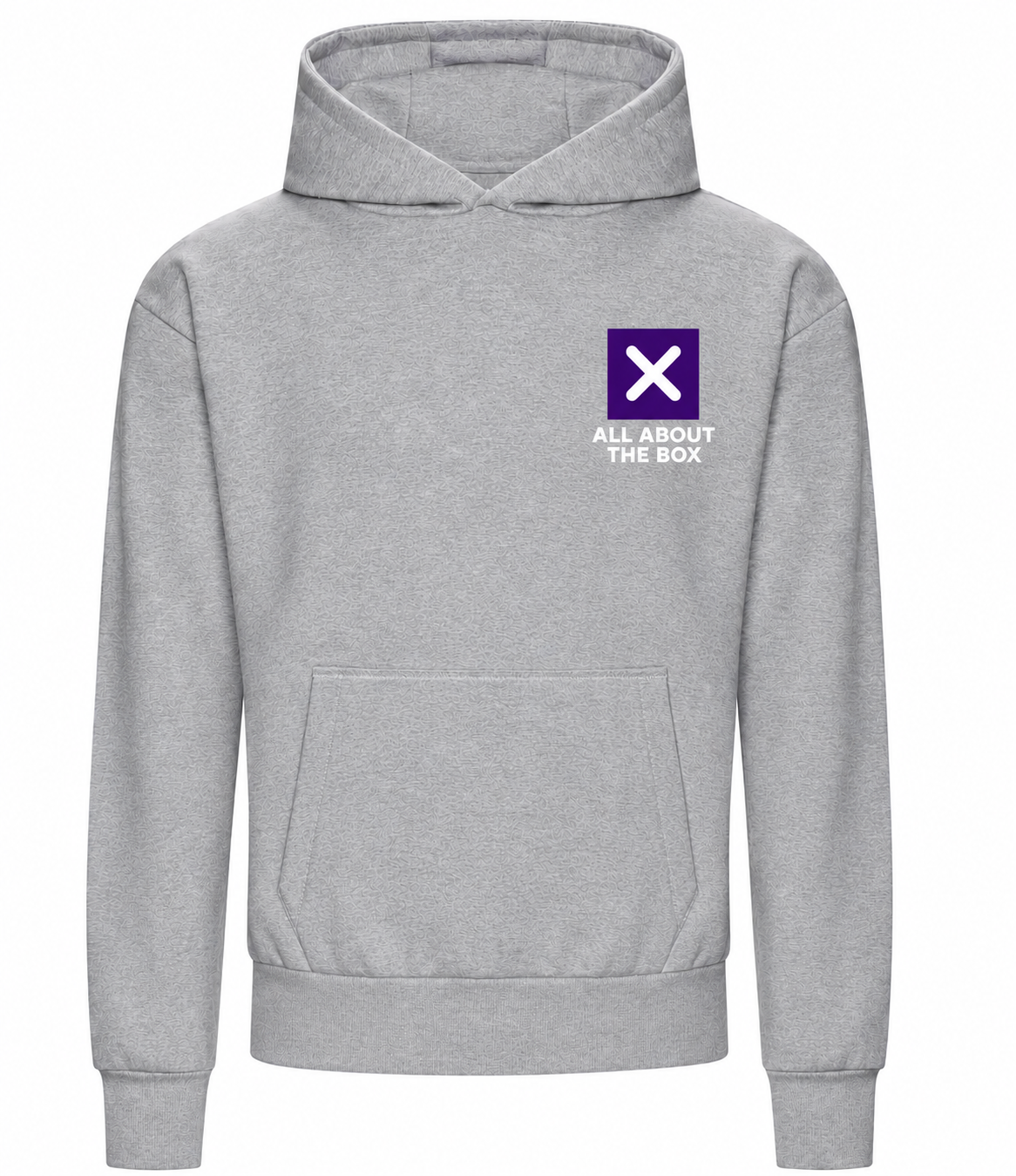 Heather Grey Heavyweight Hoodie Front Logo