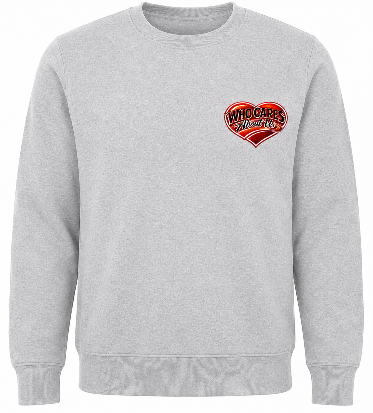 Midweight Crew Neck Sweatshirt Light Grey with Who Cars Logo and Box Logo on rear