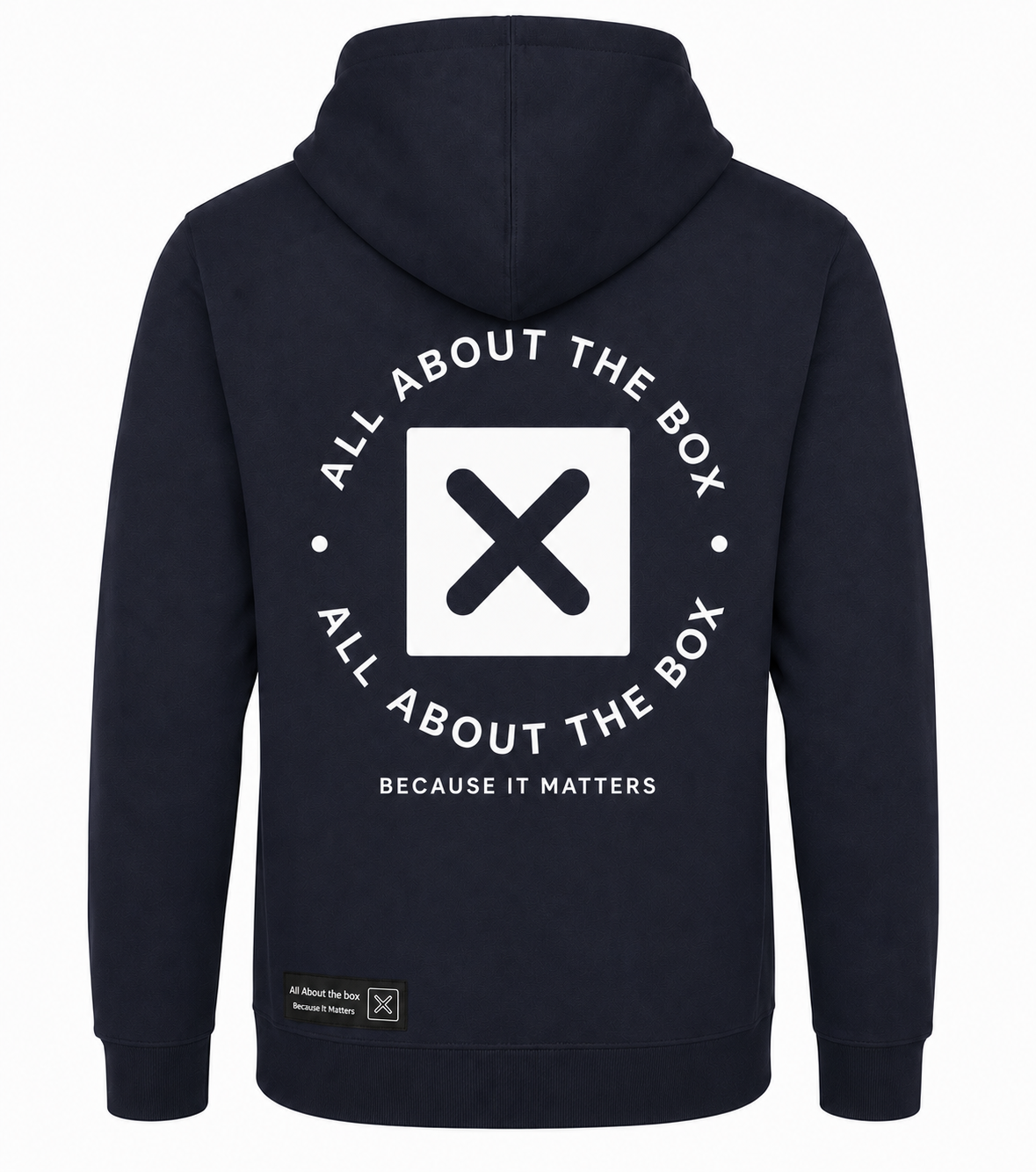 Charcoal aatbox College Hoodie with Box Logo on the front and Large Log on rear
