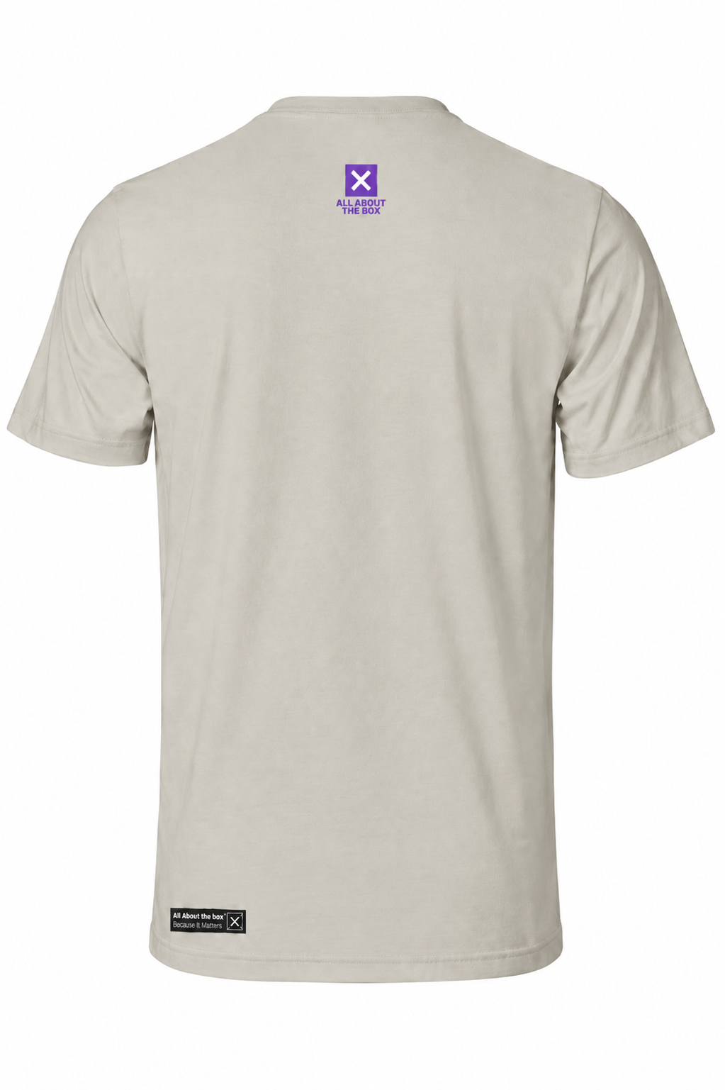 AATBOX Cement Short Sleeve T Shirt with Purple Chest Logo