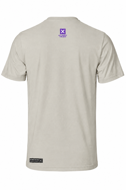AATBOX Cement Short Sleeve T Shirt with Purple Chest Logo