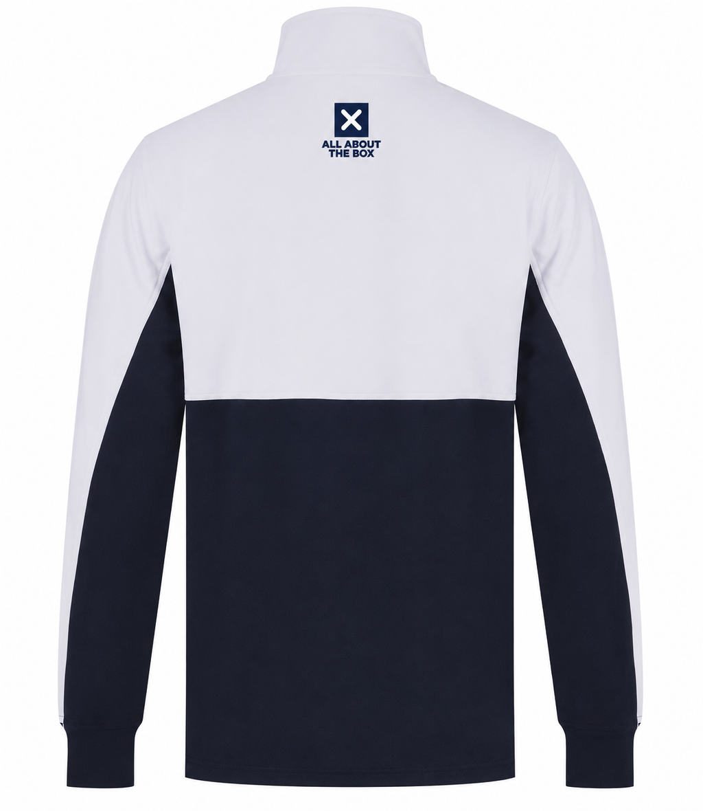 Tracksuit Top 1/4 zip Two tone White/Navy Blue