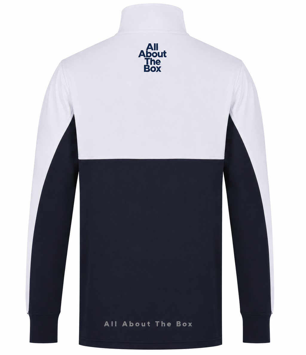 Tracksuit Top 1/4 zip Two tone White/Navy Blue