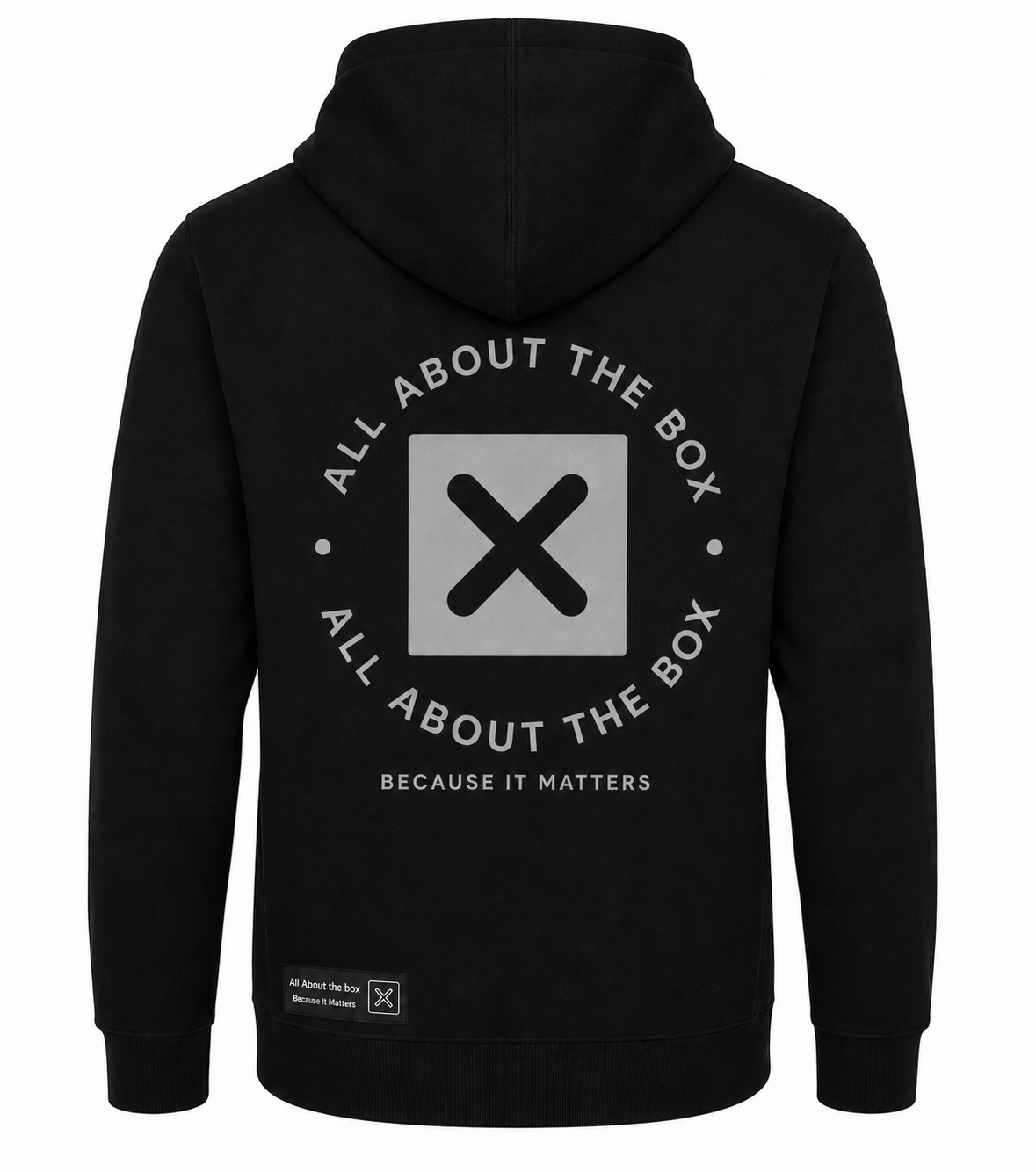 Black Heavyweight Hoodie Front and Back Logo's