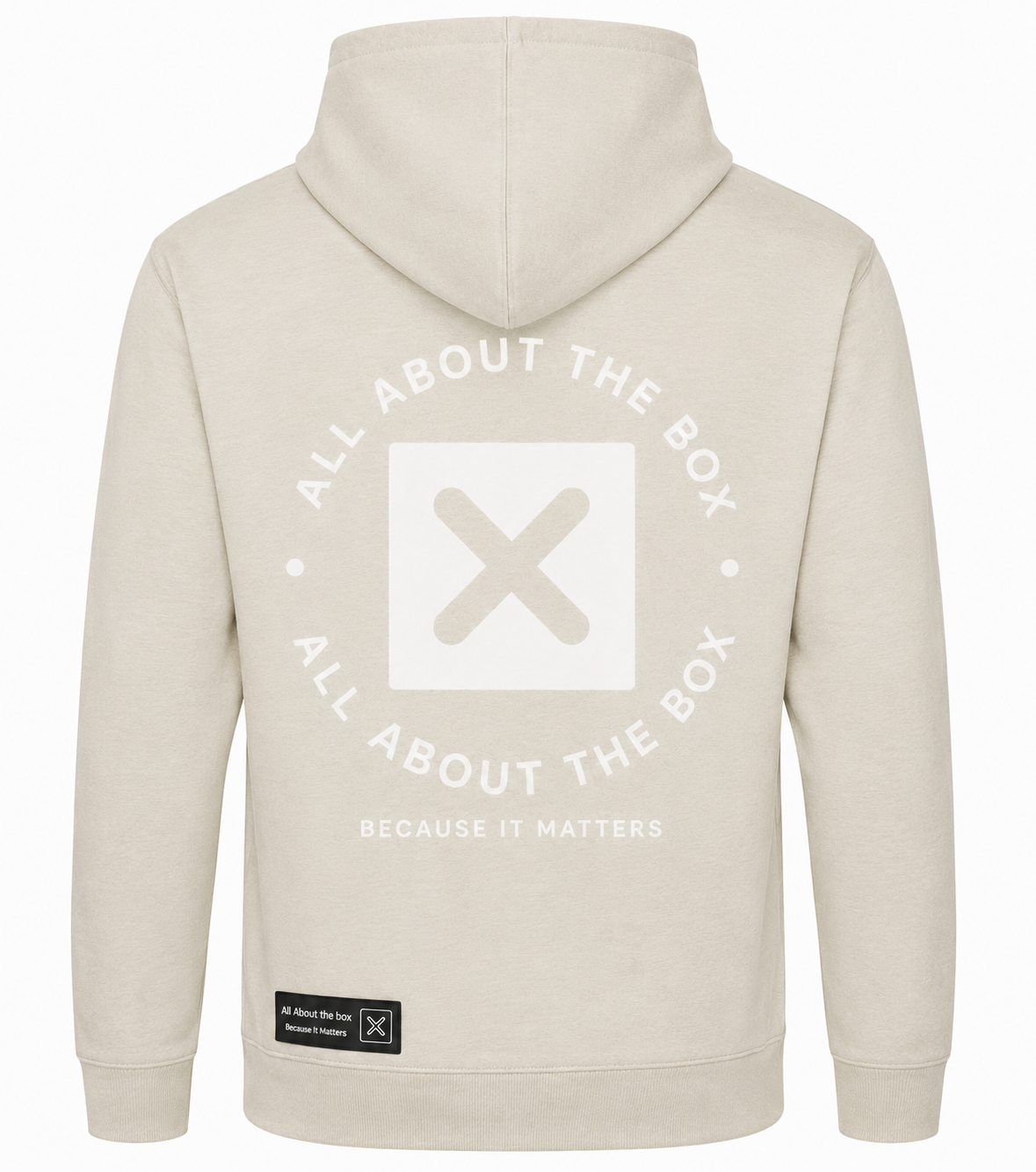 Natural Stone aatbox College Hoodie with Box Logo on the front and Large Log on rear