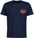 AATBOX Navy Blue Short Sleeve T Shirt with Who Cares and Box Logo on the back