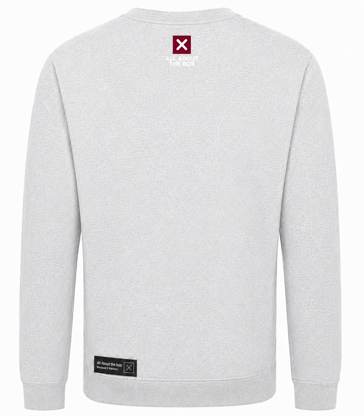 Midweight Crew Neck Sweatshirt Light Grey with Who Cars Logo and Box Logo on rear