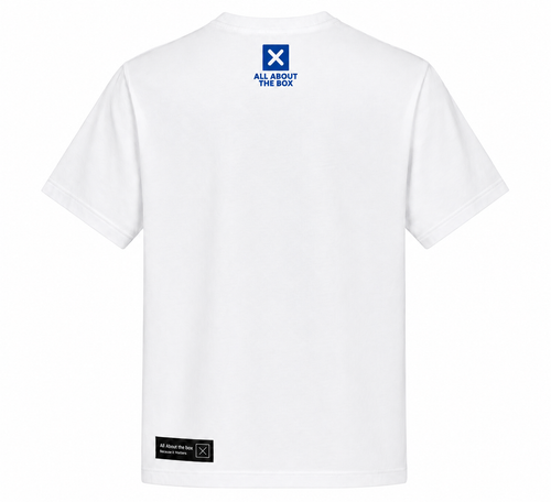 AATBOX White Short Sleeve T Shirt with All About The game Boxing  logo and Box Logo on rear (Copy)