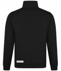 Black Sophomore Zip Neck Sweatshirt with Cream Box chest logo