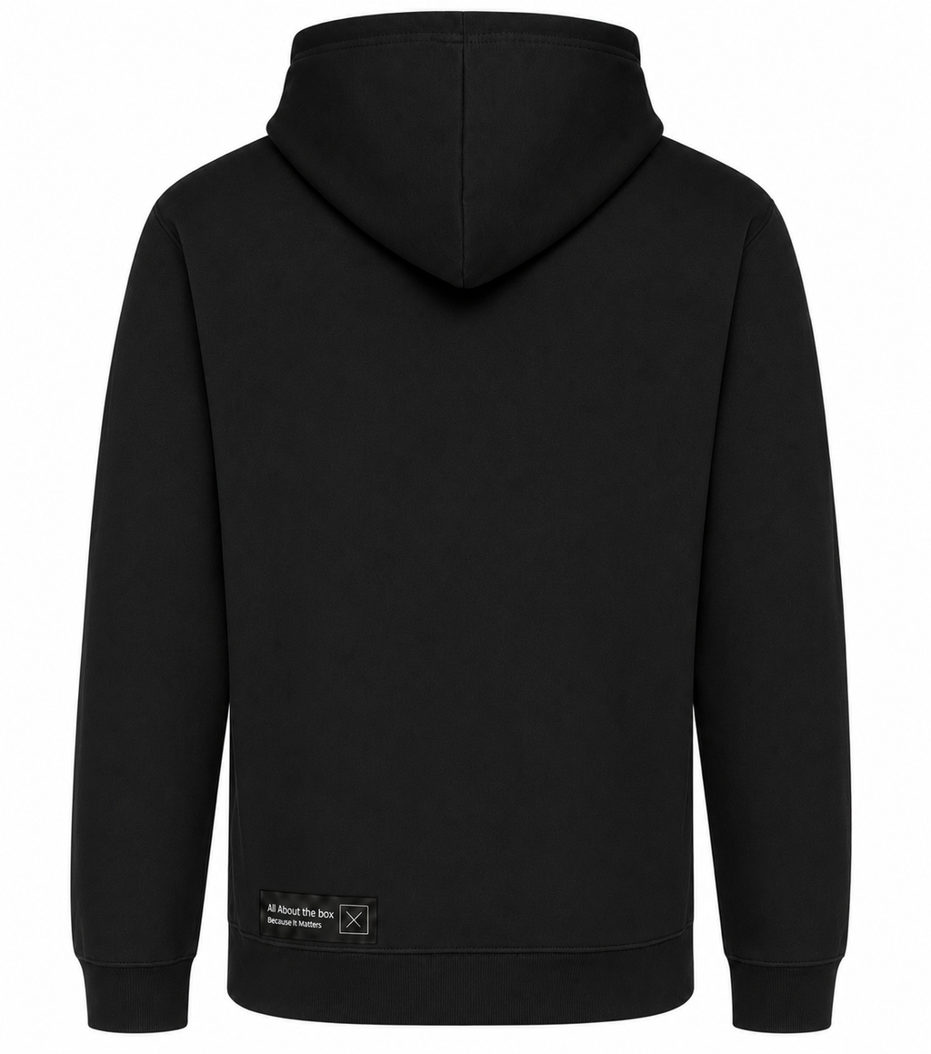 Black Heavyweight Hoodie Front Logo