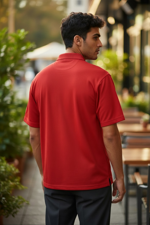 AATBox Short Sleeved Red Polo Shirt