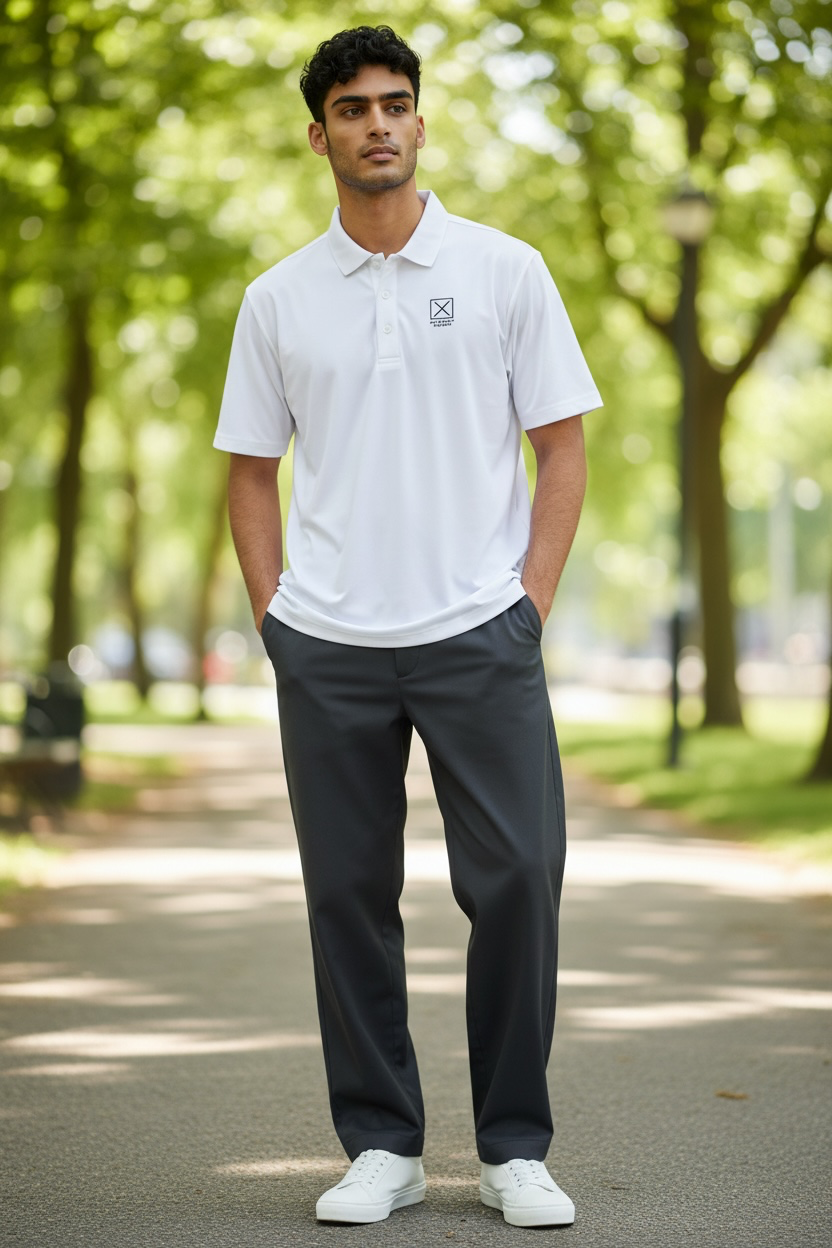 AATBox Short Sleeved White Polo Shirt