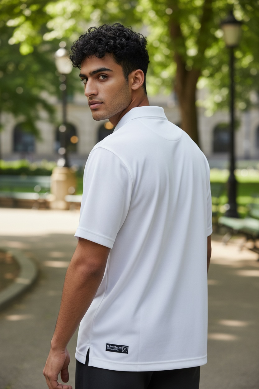 AATBox Short Sleeved White Polo Shirt