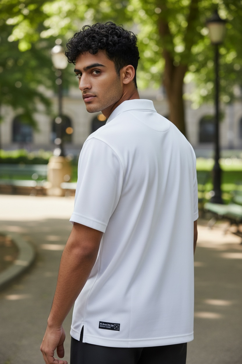 AATBox Short Sleeved White Polo Shirt